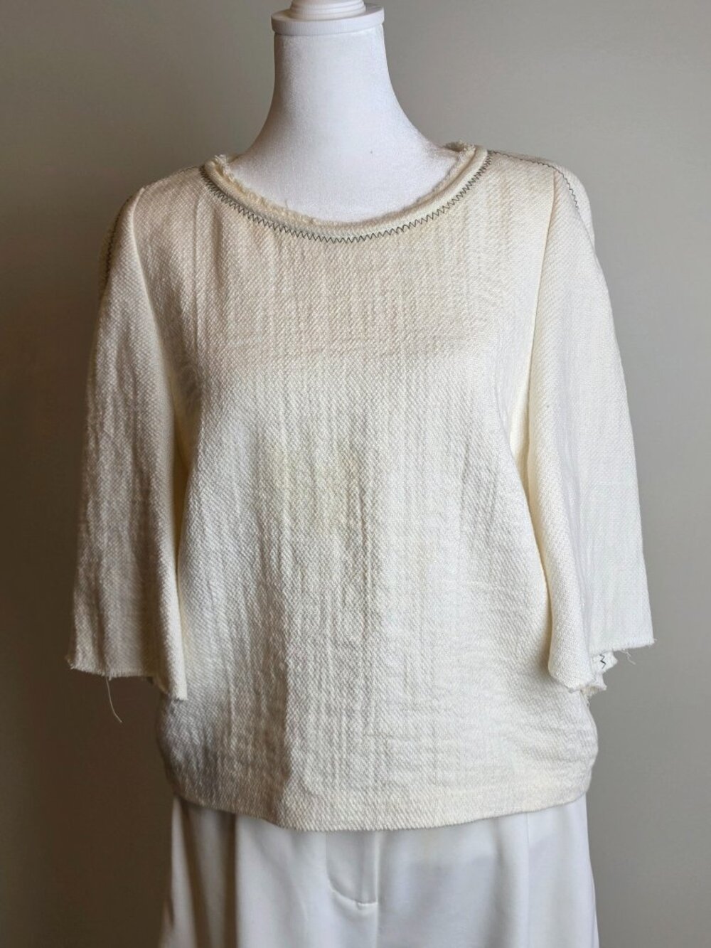 3.1 Phillip Lim Linen‑Blend Tweed Top — Size 4